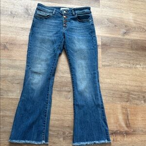 DL 1961 Lara Flared Crop Instasculpt denim blue Jeans Sz 26